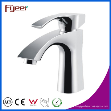 Fyeer Bathroom Chrome Deck Amounted Single Handle Sense Faucet Hot Cold Water Mixer Tap